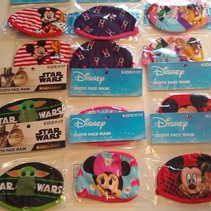 Disney kids cloth face mask lot of 12